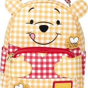 Mini sac à dos Loungefly Winnie l’Ourson motif quadrillage – Sac Disney tendre et vintage