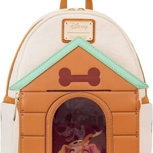 Sac Loungefly La Belle et le Clochard – Scène romantique devant la niche